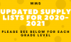 Updated 2020-2021 Supply Lists for Each Grade Level